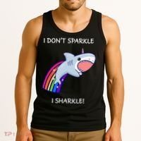 I Don't Sparkle I Sharkle Shark Unicorn Rainbow Tank Top thumb 3