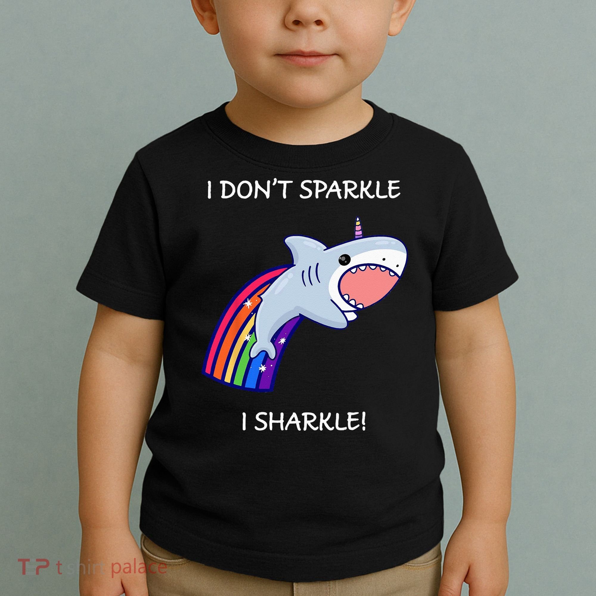I Don't Sparkle I Sharkle Shark Unicorn Rainbow Toddler T-Shirt