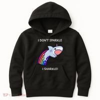 I Don't Sparkle I Sharkle Shark Unicorn Rainbow Kids Hoodie thumb 0