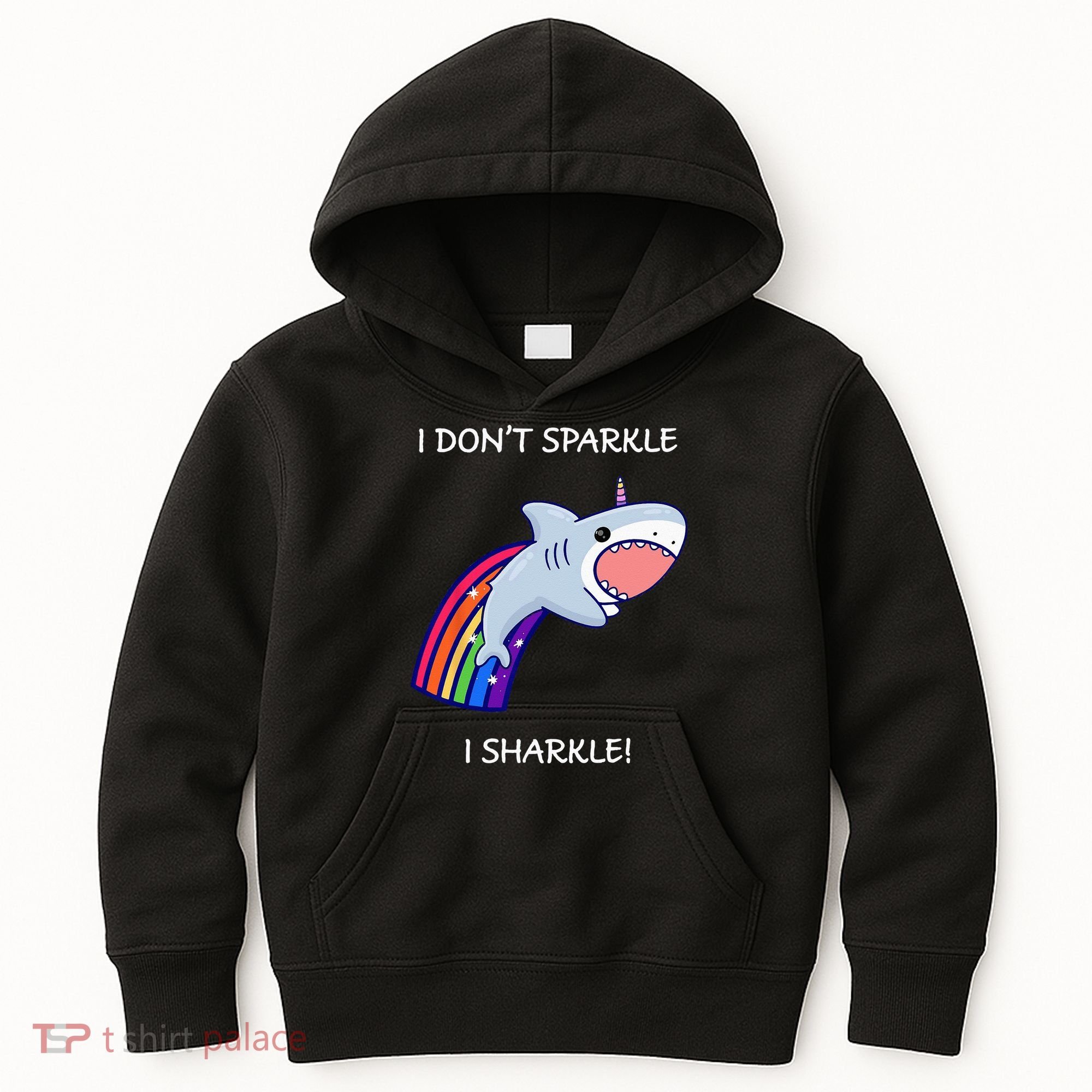 I Don't Sparkle I Sharkle Shark Unicorn Rainbow Kids Hoodie