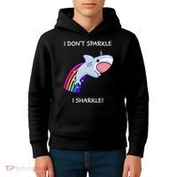 I Don't Sparkle I Sharkle Shark Unicorn Rainbow Kids Hoodie thumb 4