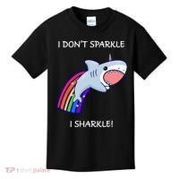 I Don't Sparkle I Sharkle Shark Unicorn Rainbow Kids T-Shirt thumb 0