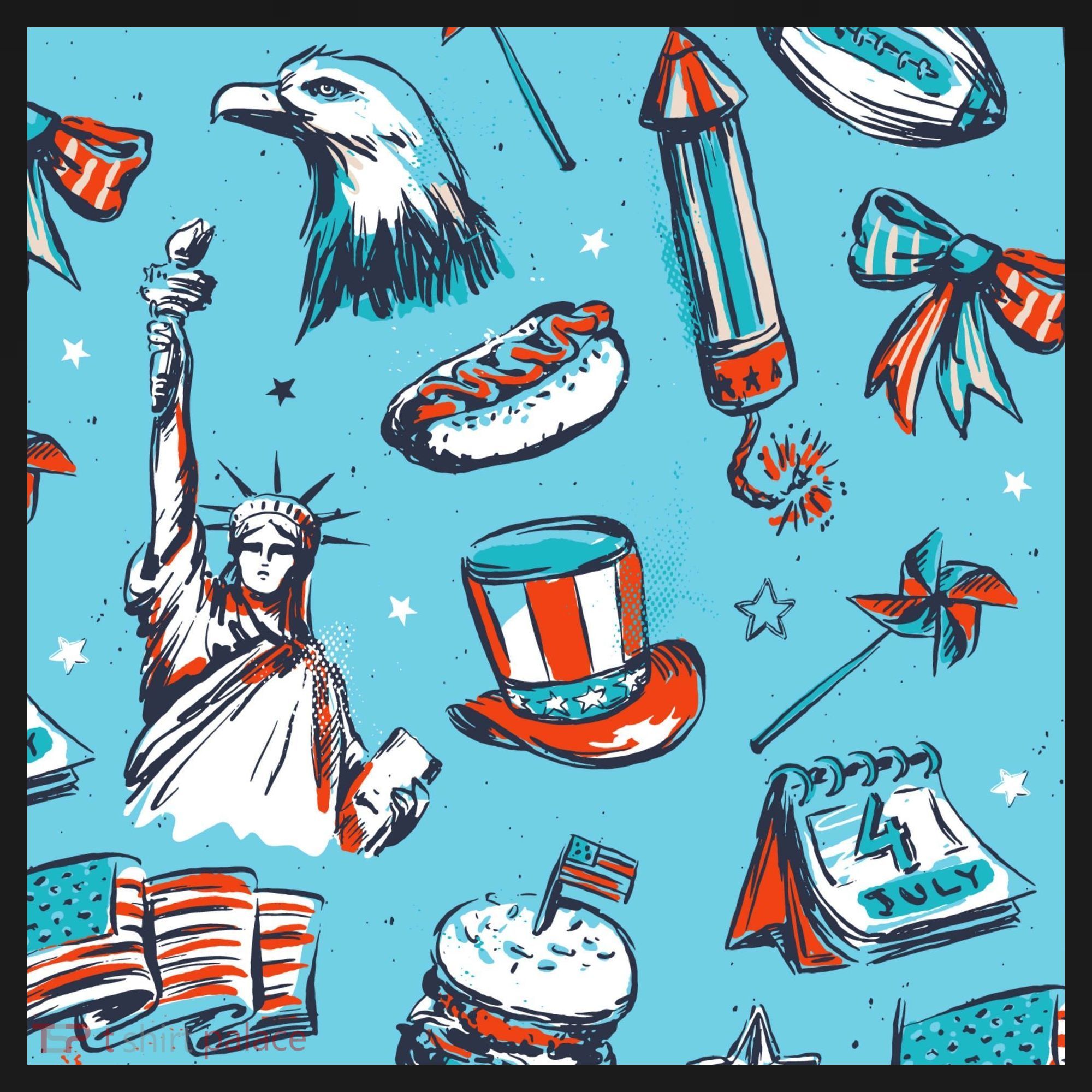Independence Day Statue Of Liberty USA-Made Doggie Bandana