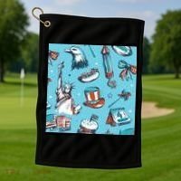 Independence Day Statue Of Liberty Golf Towel thumb 1