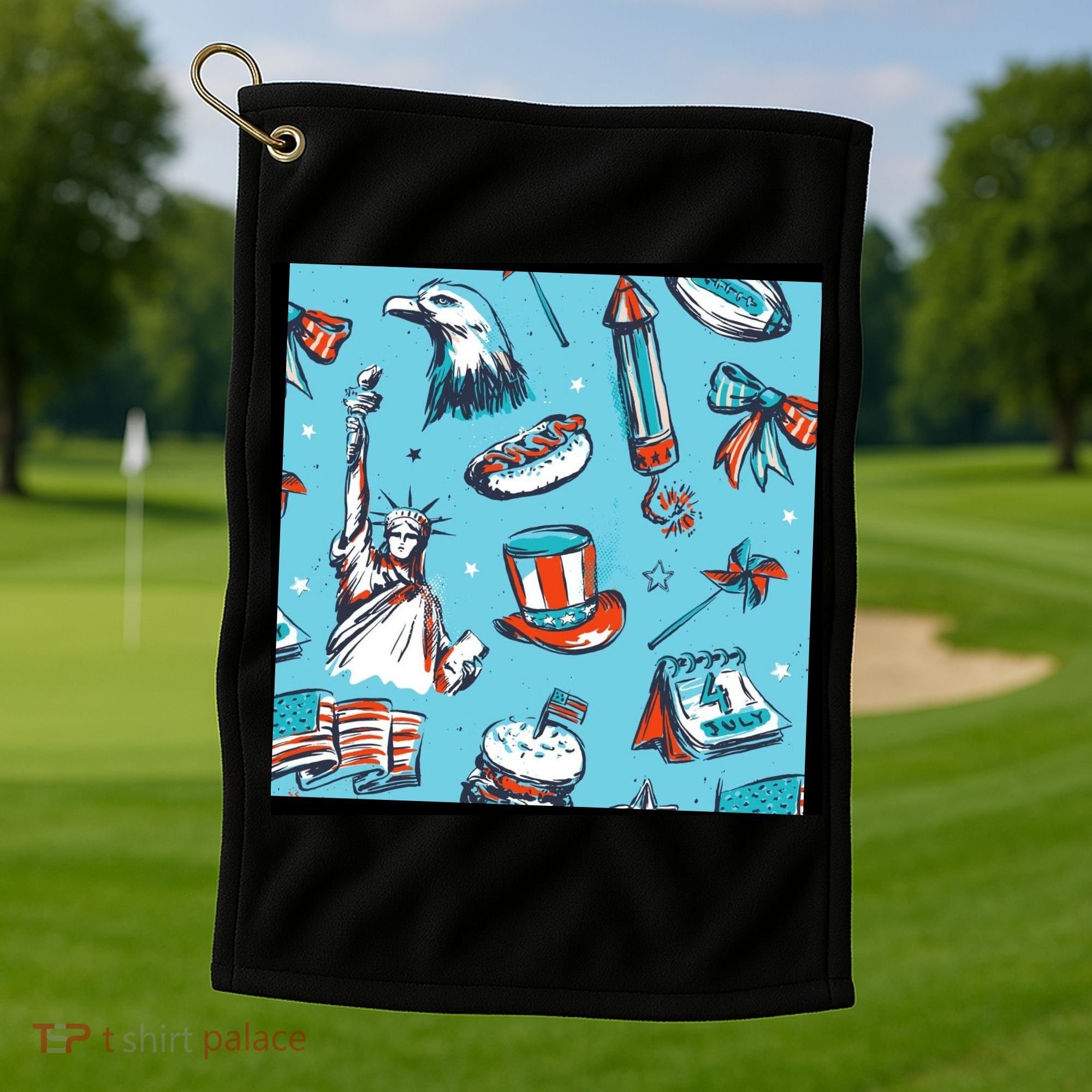 Independence Day Statue Of Liberty Golf Towel