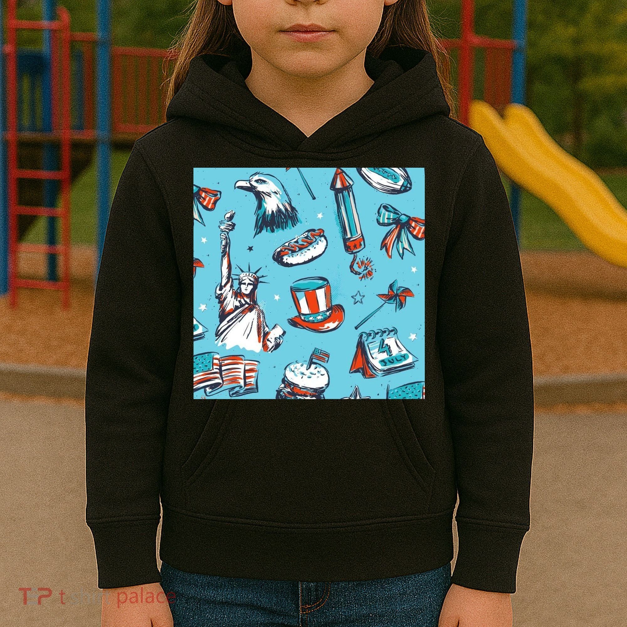Independence Day Statue Of Liberty Kids Hoodie