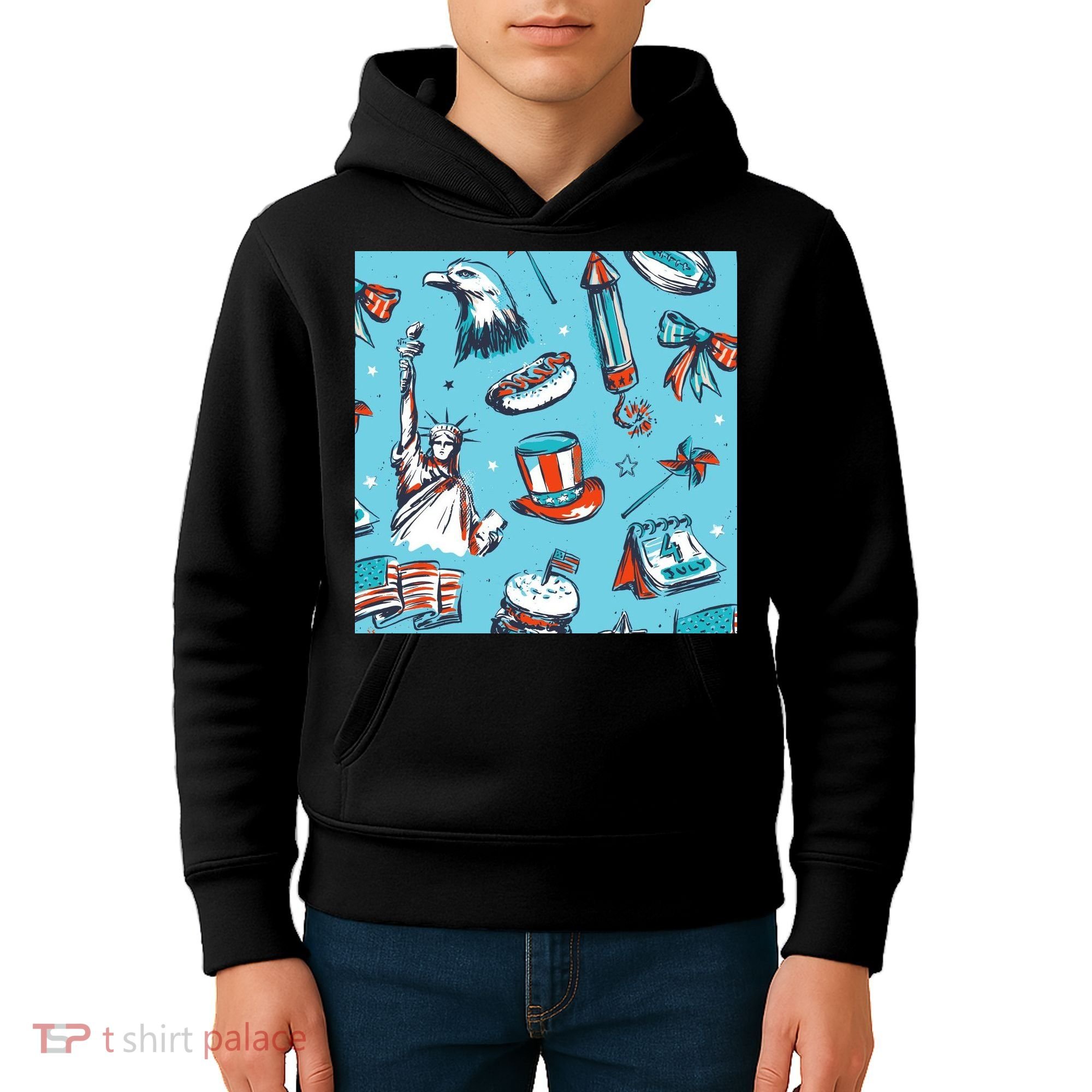 Independence Day Statue Of Liberty Kids Hoodie