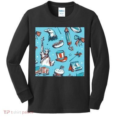 Independence Day Statue Of Liberty Kids Long Sleeve Shirt