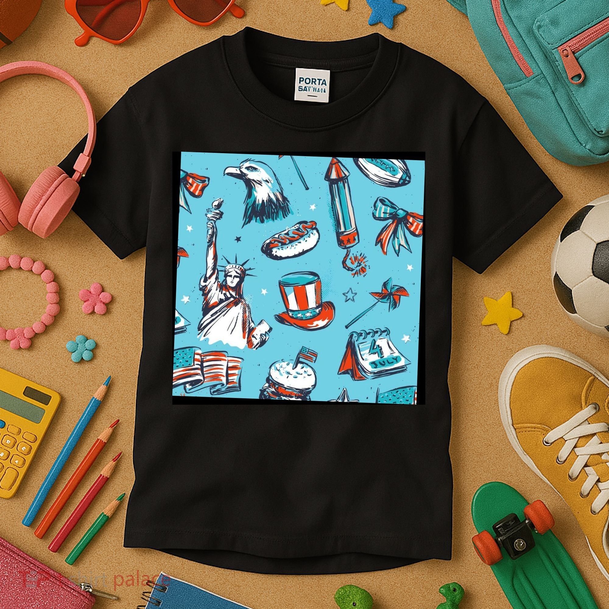 Independence Day Statue Of Liberty Kids T-Shirt