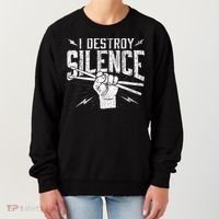 I Destroy Silence Drummer Music Lover Women's Sweatshirt thumb 0