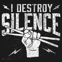 I Destroy Silence Drummer Music Lover Polo thumb 3