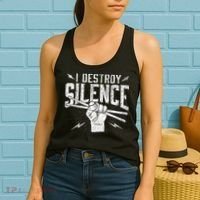 I Destroy Silence Drummer Music Lover Women's Tank Top thumb 2