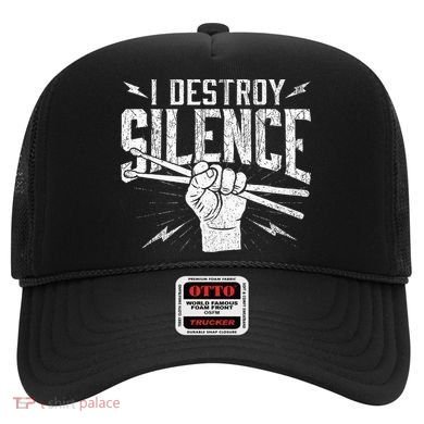 I Destroy Silence Drummer Music Lover Hat