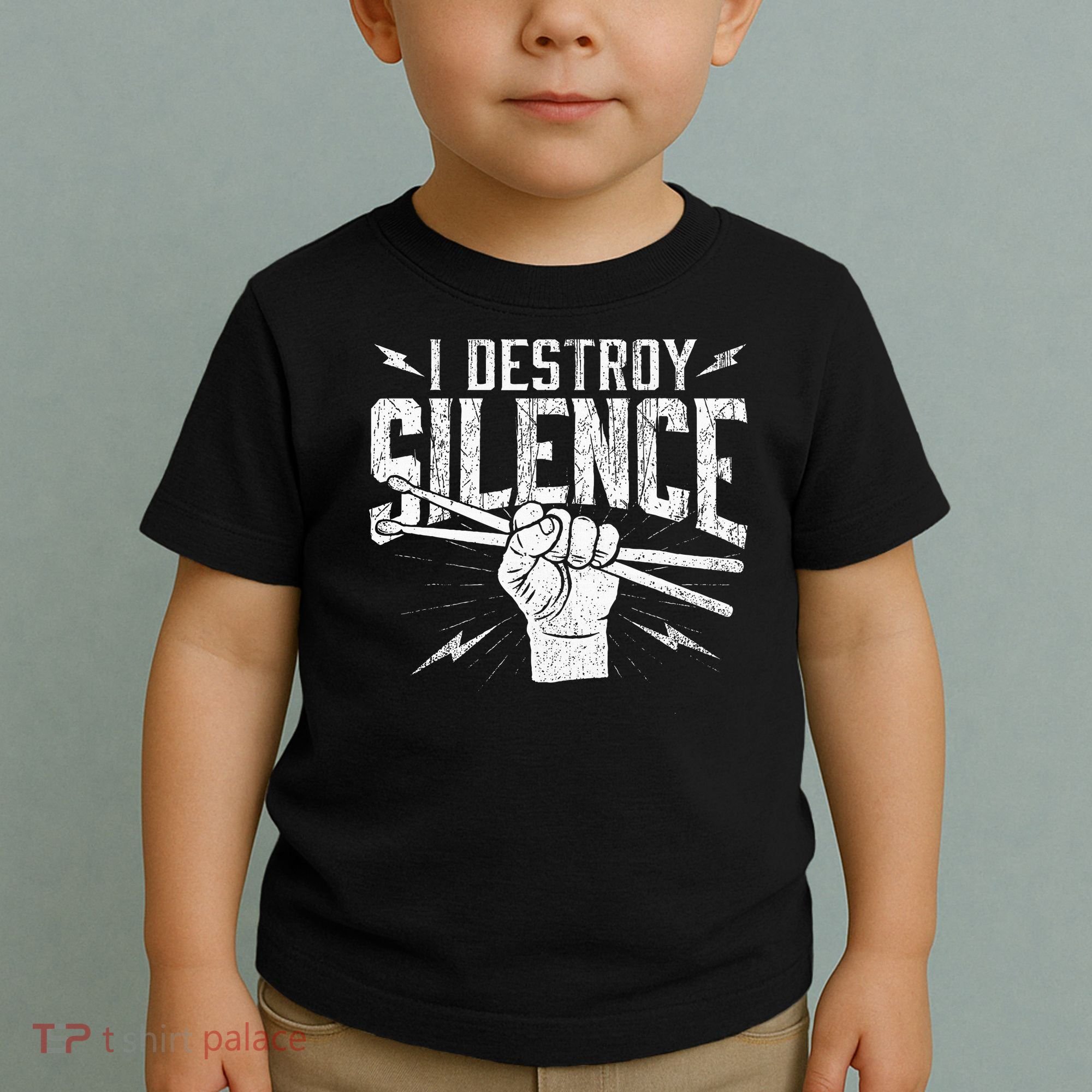 I Destroy Silence Drummer Music Lover Toddler T-Shirt