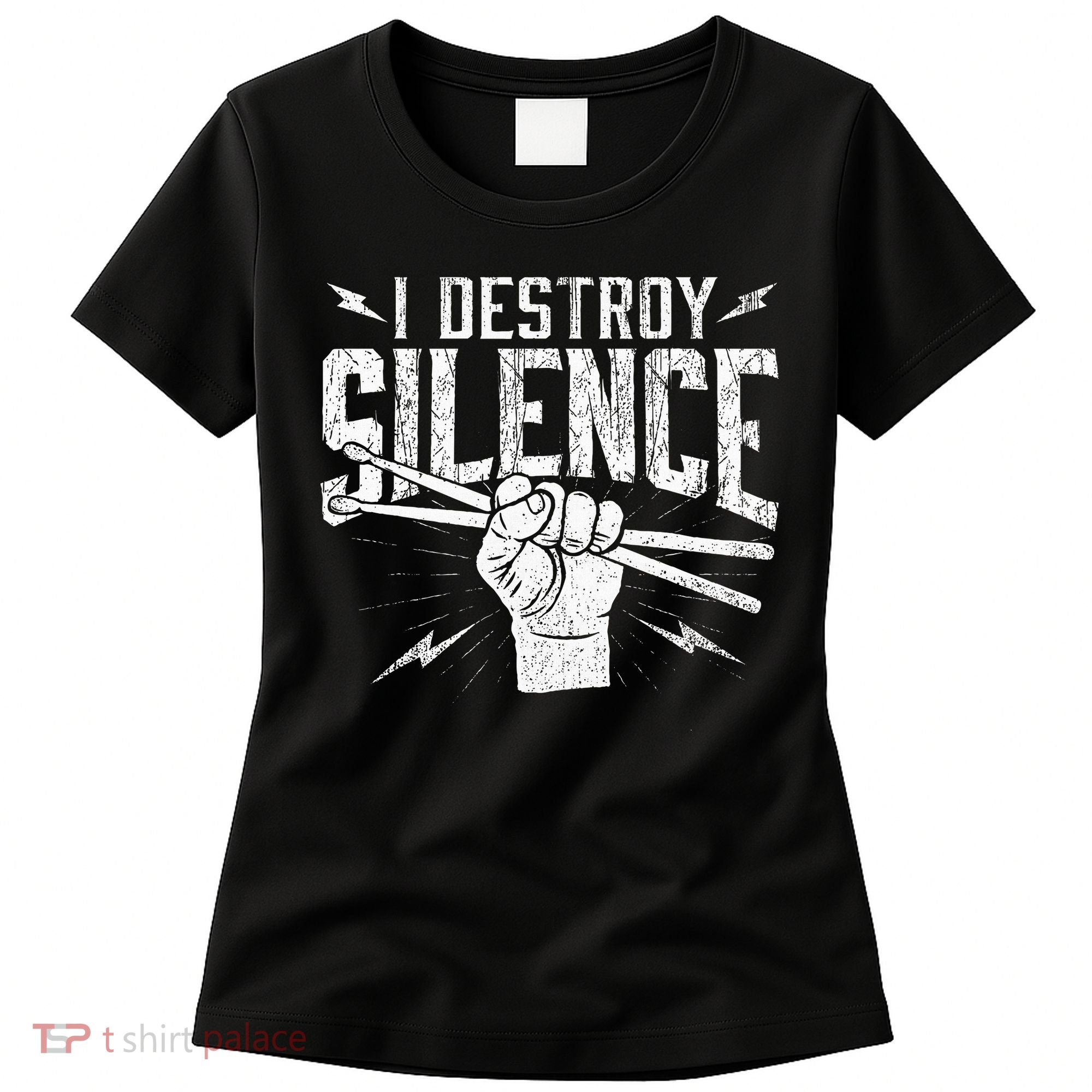 I Destroy Silence Drummer Music Lover Women's T-Shirt