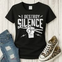 I Destroy Silence Drummer Music Lover Women's T-Shirt thumb 3