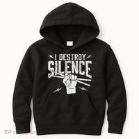 I Destroy Silence Drummer Music Lover Kids Hoodie thumb 0