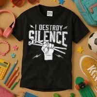 I Destroy Silence Drummer Music Lover Kids T-Shirt thumb 3