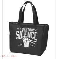 I Destroy Silence Drummer Music Lover Tote Bag thumb 3