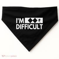 I'm Difficult Snow Ski Trip Funny Snow Skiing Downhill Skier USA-Made Doggie Bandana thumb 0