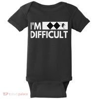 I'm Difficult Snow Ski Trip Funny Snow Skiing Downhill Skier Baby Bodysuit thumb 0