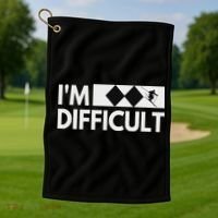 I'm Difficult Snow Ski Trip Funny Snow Skiing Downhill Skier Golf Towel thumb 1