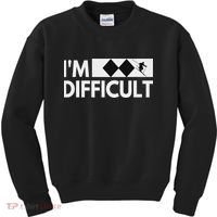 I'm Difficult Snow Ski Trip Funny Snow Skiing Downhill Skier Kids Sweatshirt thumb 0