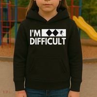 I'm Difficult Snow Ski Trip Funny Snow Skiing Downhill Skier Kids Hoodie thumb 3