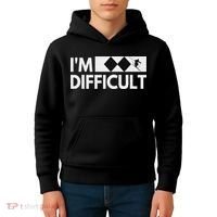 I'm Difficult Snow Ski Trip Funny Snow Skiing Downhill Skier Kids Hoodie thumb 4