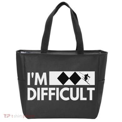 I'm Difficult Snow Ski Trip Funny Snow Skiing Downhill Skier Tote Bag