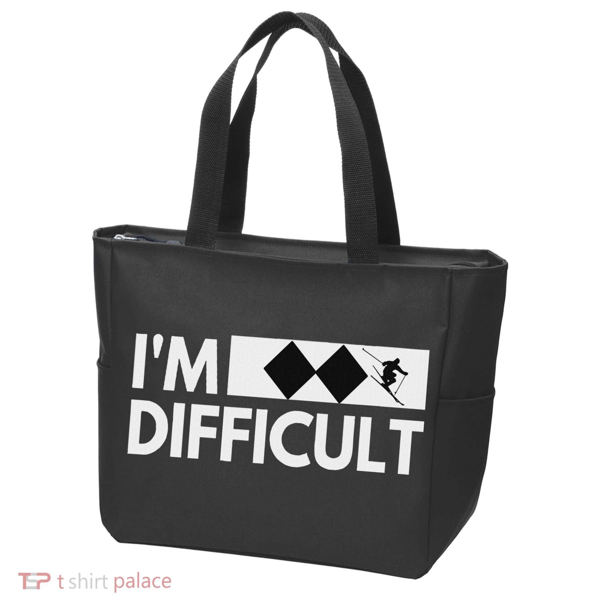 I'm Difficult Snow Ski Trip Funny Snow Skiing Downhill Skier Tote Bag