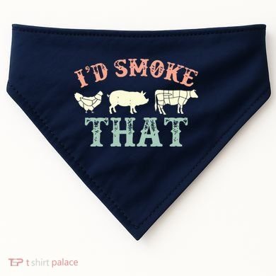 I D Smoke That Grilling Barbeque BBQ USA-Made Doggie Bandana