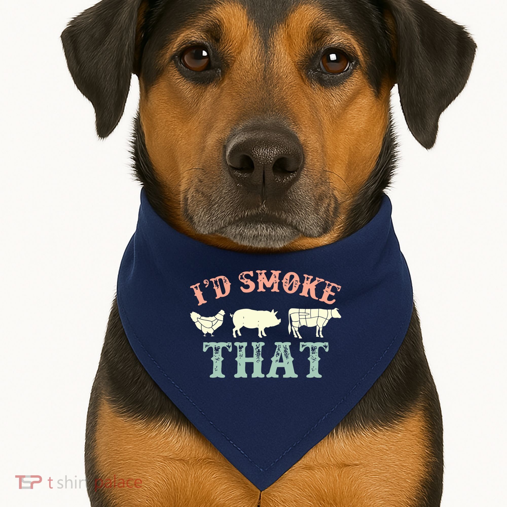 I D Smoke That Grilling Barbeque BBQ USA-Made Doggie Bandana