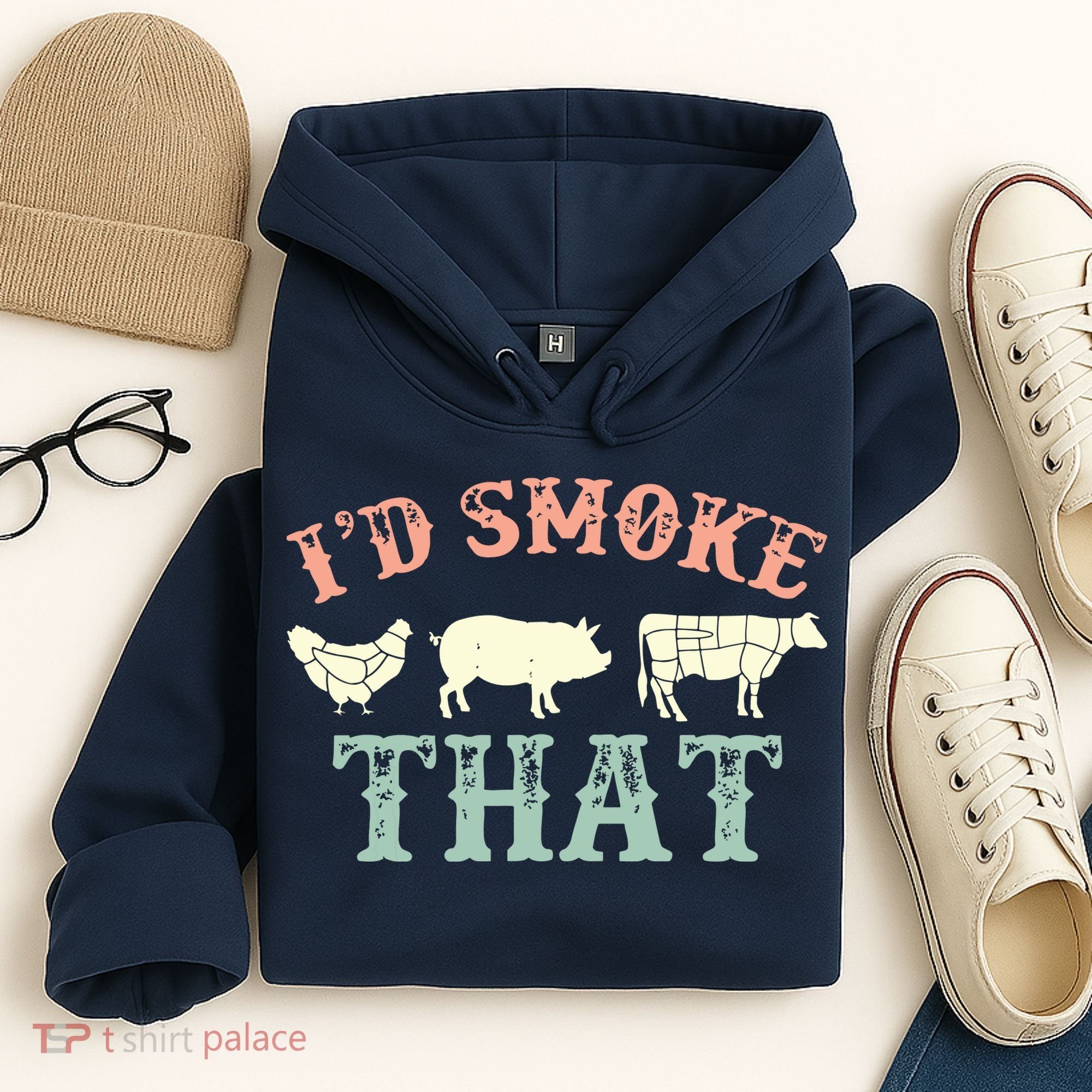 I D Smoke That Grilling Barbeque BBQ Hoodie