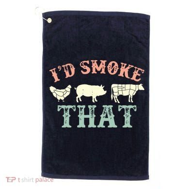I D Smoke That Grilling Barbeque BBQ Golf Towel
