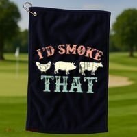 I D Smoke That Grilling Barbeque BBQ Golf Towel thumb 1