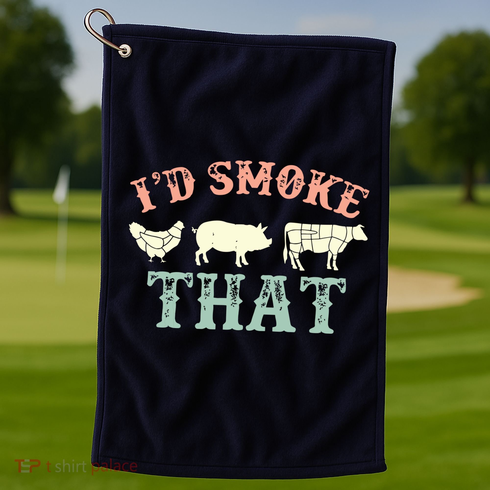 I D Smoke That Grilling Barbeque BBQ Golf Towel