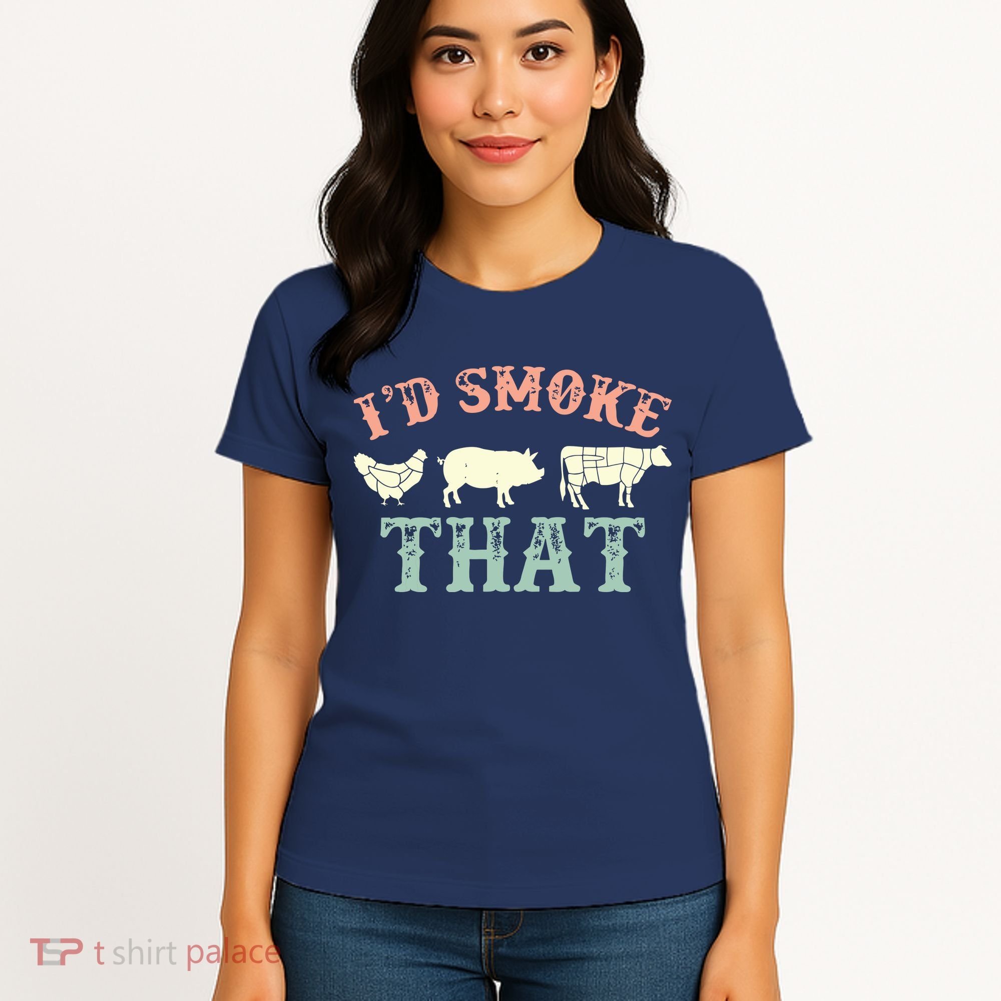 I D Smoke That Grilling Barbeque BBQ Women's T-Shirt