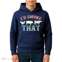 I D Smoke That Grilling Barbeque BBQ Kids Hoodie thumb 4
