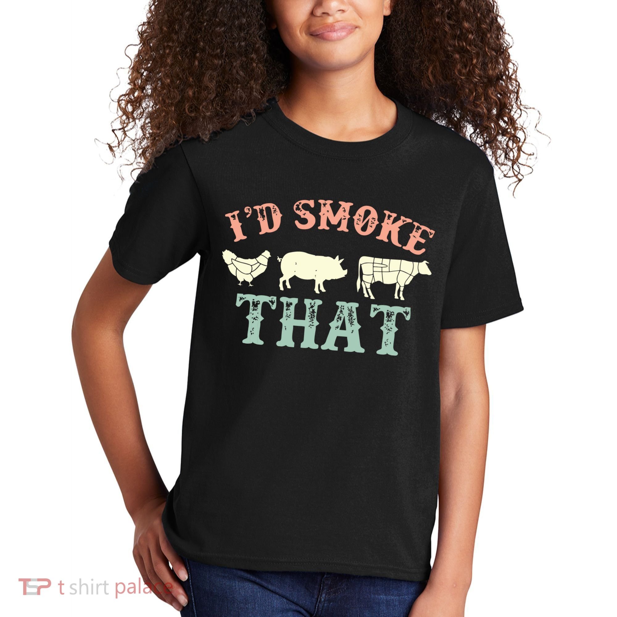 I D Smoke That Grilling Barbeque BBQ Kids T-Shirt
