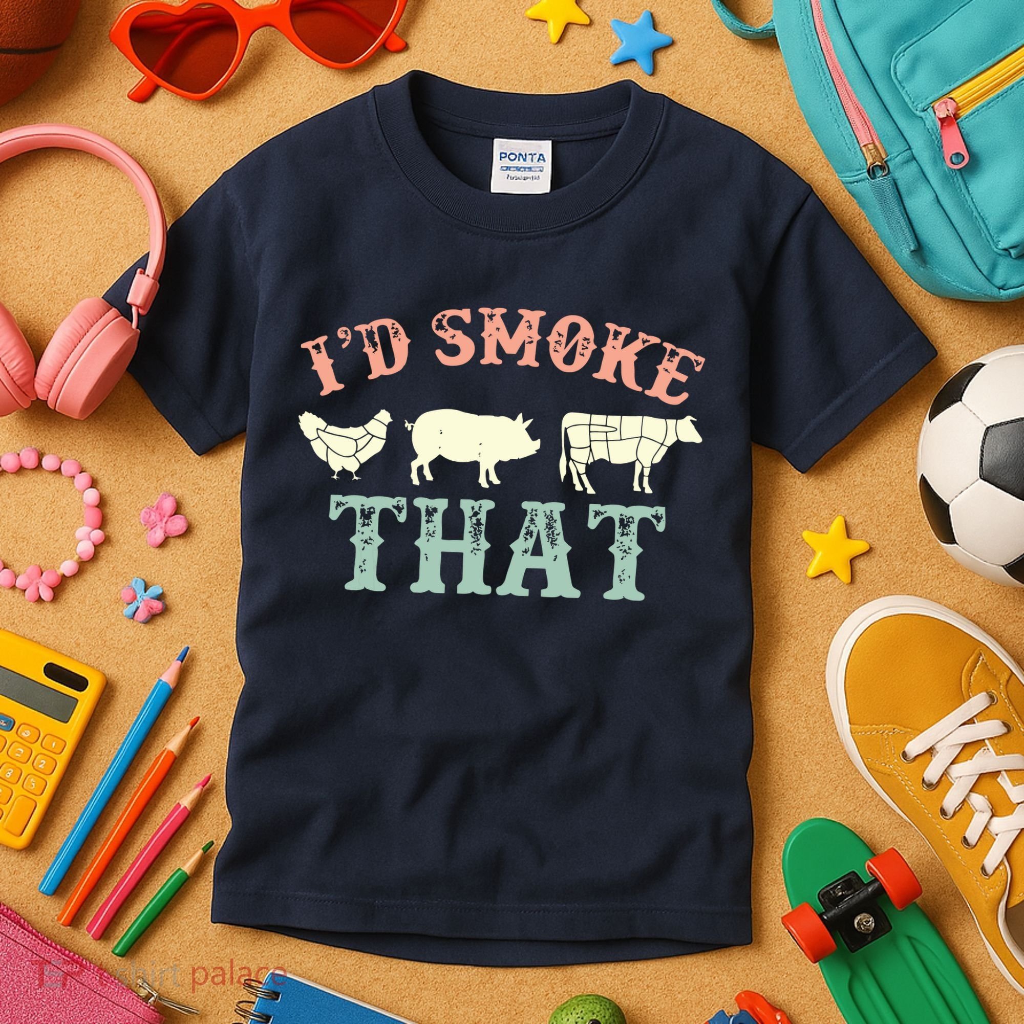 I D Smoke That Grilling Barbeque BBQ Kids T-Shirt