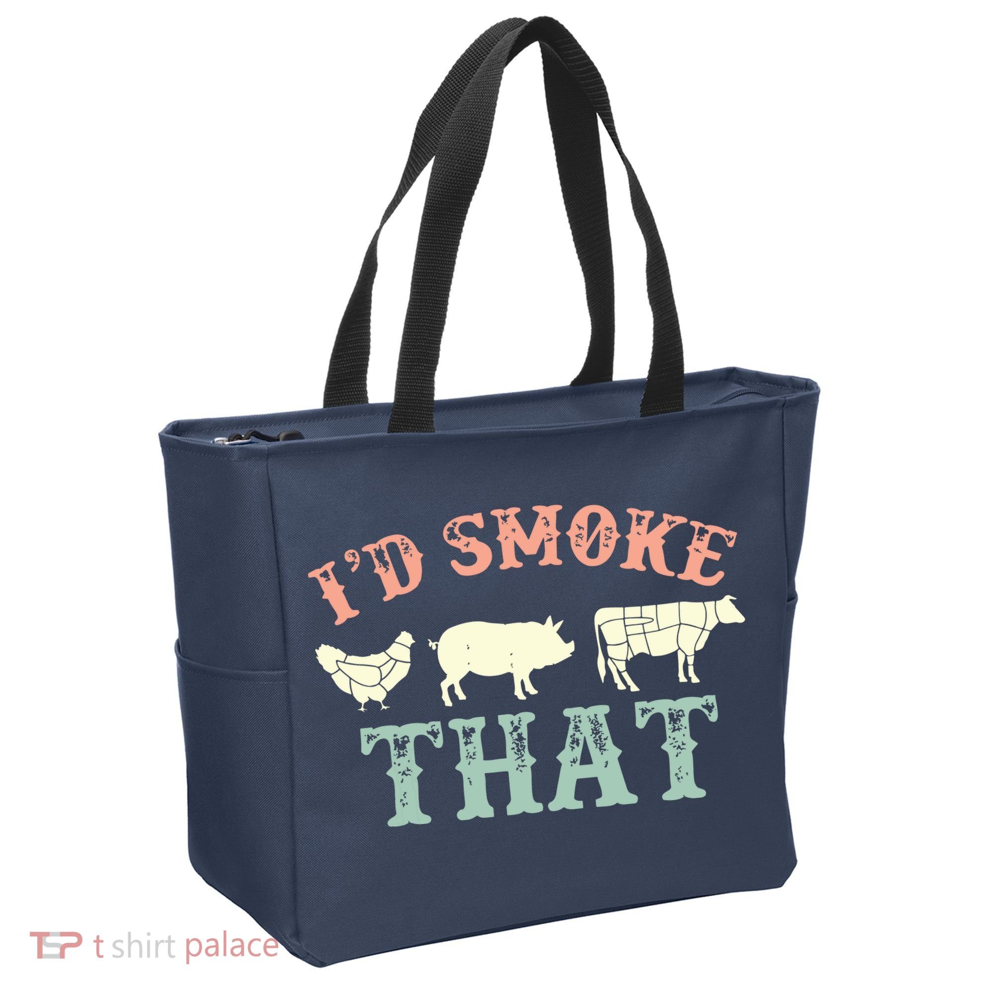 I D Smoke That Grilling Barbeque BBQ Tote Bag