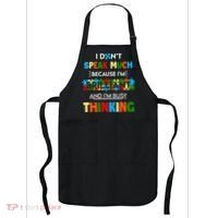 I Don't Speak Much Brilliant Puzzle And I'm Busy Thinking Autism Awareness Day Apron thumb 0