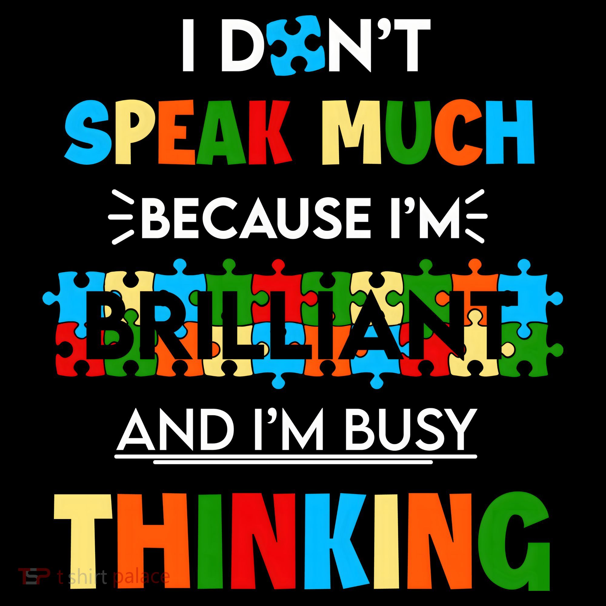 I Don't Speak Much Brilliant Puzzle And I'm Busy Thinking Autism Awareness Day Coffee Mug