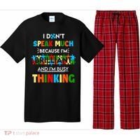 I Don't Speak Much Brilliant Puzzle And I'm Busy Thinking Autism Awareness Day Pajama Set thumb 0