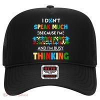 I Don't Speak Much Brilliant Puzzle And I'm Busy Thinking Autism Awareness Day Hat thumb 0