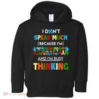 I Don't Speak Much Brilliant Puzzle And I'm Busy Thinking Autism Awareness Day Toddler Hoodie thumb 0