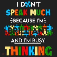 I Don't Speak Much Brilliant Puzzle And I'm Busy Thinking Autism Awareness Day Golf Towel thumb 3