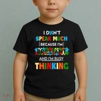 I Don't Speak Much Brilliant Puzzle And I'm Busy Thinking Autism Awareness Day Toddler T-Shirt thumb 2