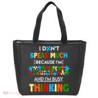 I Don't Speak Much Brilliant Puzzle And I'm Busy Thinking Autism Awareness Day Tote Bag thumb 0